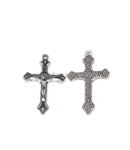 Factory Religious Rosary Parts DIY Catholic Metal Hanging Crucifix Cross Pendant Rosary Cross