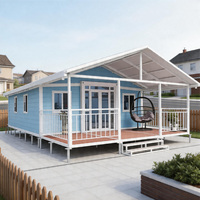 Maisons à double aile multicolores avec terrasses, personnalisables pour les voyages à l'étranger et les maisons préfabriquées privées