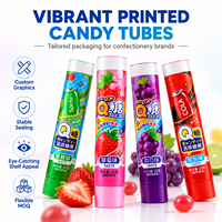 Tube souple laminé personnalisé de qualité alimentaire pour bonbons, conteneur en aluminium et plastique avec bouchon à vis, logo imprimé UV, 12,7-35 mm