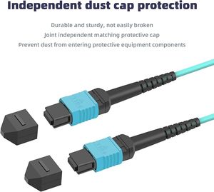 高性能MPO/MTPパッチコード、8コア、OM3マルチモード、LSZH、IL ≤ 0.35dB、タイプA/B/C、QSFP +/QSFP28に対応 - Product Image 4