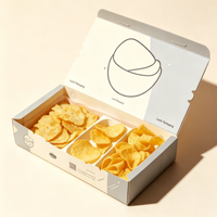 Caja de Papel Kraft Desechable y Reciclable para Alimentos, Contenedor Personalizado para el Super Bowl, para Snacks, Pollo Frito, Papas Fritas, Comida Rápida