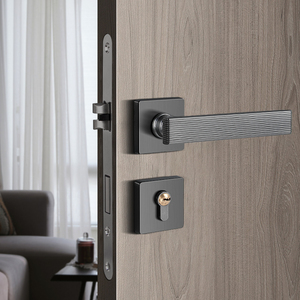 Poignée de porte moderne en alliage de zinc à prix d'usine, serrure intérieure pour portes en bois, système de quincaillerie pour bâtiments commerciaux et condos - Product Image 2