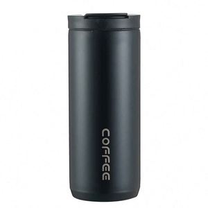 CORP-EE Stainless Steel Vacuum Tumbler <b>Double</b> <b>Wall</b> Insulated Travel <b>Mug</b> Minimalist Design Black with Lid - Product Image 1
