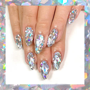 Nail Art 3D en plastique écologique Trembles Net Red Disco Round Laser Sequins Size Mixed Flash Bright - Product Image 1