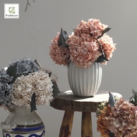 Bunga Hydrangea Buatan Tangan Gaya Vintage 35cm untuk Dekorasi Hari Valentine, Natal, Tahun Baru, Pesta, dan Hotel