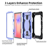 Étui pour tablette avec protection d'écran intégrée pour Samsung Galaxy Tab S10 FE/S10 Lite, anti-chute, en silicone, avec bandoulière, support rotatif