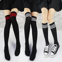 Chaussettes sexy à rayures au-dessus du genou, bas longs pour filles, bas de cuisse pour femmes, printemps automne