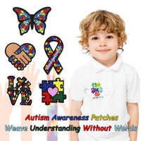 Soins du syndrome d'Asperger autisme broderie symbolique feutre thermocollant autisme ASD patchs pour sacs d'école et vêtements