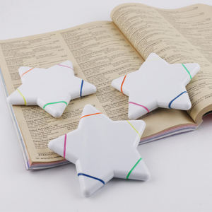 Stylo surligneur oblique à pointe de pinceau avec logo personnalisé pour enfants étoile à cinq branches style pastel ensemble de papeterie mignon pour l'école en plastique - Product Image 4