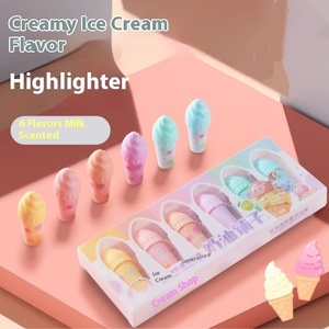 Mini <span class=keywords><strong>Ice</strong></span> <span class=keywords><strong>Cream</strong></span> Highlighter Pen Briefpapier Set Niedlicher fluor zieren der Marker mit 6 Farben Stift für Kinder - Product Image 6