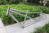 Cadre de vélo tandem en titane OEM avec patins de roue à axe traversant et tube de direction conique