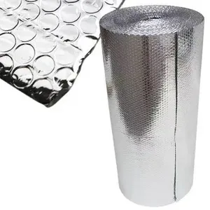 Aislamiento de techo de burbujas de papel de aluminio térmico reflectante, papel de aluminio metalizado, aislamiento térmico de doble burbuja