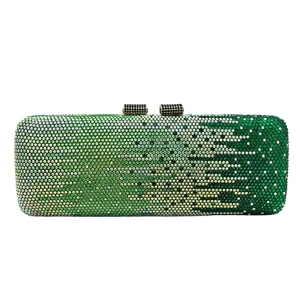 Women Shiny Gradient Rhinestone Evening <b>Bag</b> Fashion Purse Stylish Crystal Rectangle <b>Clutch</b> Purse <b>for</b> <b>Wedding</b> Holiday Celebration - Product Image 4