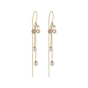 Boucles d'oreilles pendantes en pierre naturelle CherryShape, style cyber-célébrité, avec pompon, luxe léger, design élégant pour femmes, boucles d'oreilles créoles haut de gamme - Product Image 6