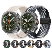 Bracelet en nylon tissé à haute élasticité avec boucle magnétique pour Samsung Watch Ultra1/2 47 mm, bracelet de sport pour Samsung Watch 9 8