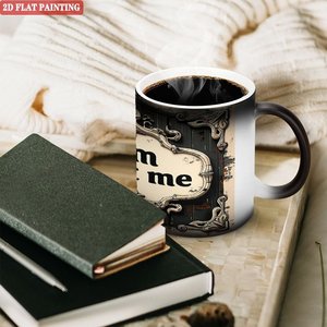 Frosted Black <b>Ceramic</b> Mug 11oz Heat Sensitive Daily Home Office <b>Cup</b> - Product Image 3