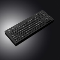 Clavier médical rétroéclairé filaire en silicone IP66 avec interface USB et trackball pour hôpitaux, laboratoires et usage industriel alimentaire