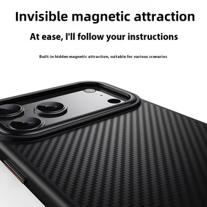 Nuova custodia per telefono magnetica transfrontaliera con struttura in fibra di carbonio <span class=keywords><strong>Cover</strong></span> protettiva per <span class=keywords><strong>iPhone</strong></span> 17 Pro Max e per <span class=keywords><strong>Apple</strong></span> 16 - Product Image 5