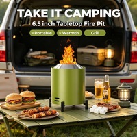 Poêle à bois multifonctionnel de 6,5 pouces, mini foyer, barbecue au charbon de bois avec design portable pour une utilisation en intérieur/extérieur