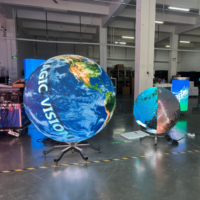 Pantalla Publicitaria Creativa, Video Wall LED Redondo de 360 Grados °   Pantalla LED Esférica Personalizada para Instalación Visual en Atrios Emblemáticos
