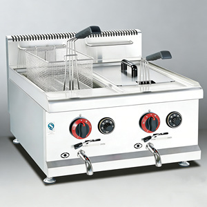 Équipement de friture au gaz naturel personnalisé pour poulet frit, friteuse commerciale à 2 cuves avec dispositif de protection - Product Image 6