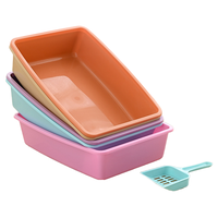 Usine directe en plastique chat litière bassin ouvert conception pour chat toilette fournitures pour animaux de compagnie en gros