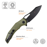 Couteau pliant en acier D2 noir de qualité supérieure, couteau à fruits portable pour bricolage, survie en extérieur, tranchant, haute dureté, pour le camping et la poche