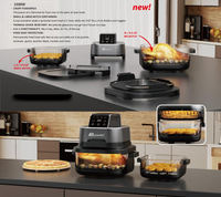 Anbolife 4'ü 1 Arada Taşınabilir Cam Hava Fritözü 4L+1.5L Kaplamasız PFAS İçermeyen Hava Fritözü Maksimum Çıtır Pişirme Yeniden Çıtırlaştırma Fonksiyonu OEM ODM