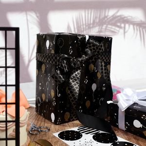 Custom 80g Luxury Wedding <b>Birthday</b> Christmas Gift Packaging <b>Paper</b> 43*300 cm Classic Balloon Dot <b>Wrapping</b> <b>Paper</b> - Product Image 3