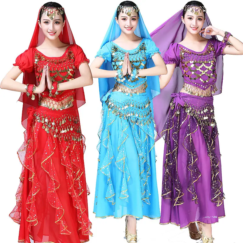 Ecoparty Adult Sexy Arabic Belly Dance Suit Women Indian Belly Dancing Costumes Dress for Performance Dress