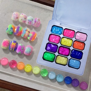 Vernis à ongles solide 12 couleurs, gel de peinture Pat, gel brillant dégradé, pour la création et la décoration d'ongles, usage professionnel et DIY, populaire en été - Product Image 2