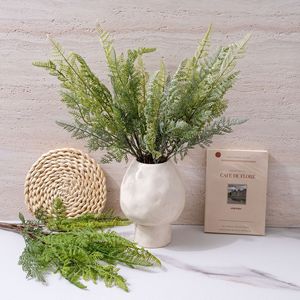 Plante artificielle de fougère Xianting, blanche et verte, en PVC souple, pour décoration de mariage, bouquet artisanal, 120 cm - Product Image 1