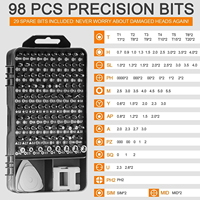 Mini Kit de Tournevis de Précision 115 en 1 pour Réparation Mobile, Jeu d'Embouts Magnétiques de Poche