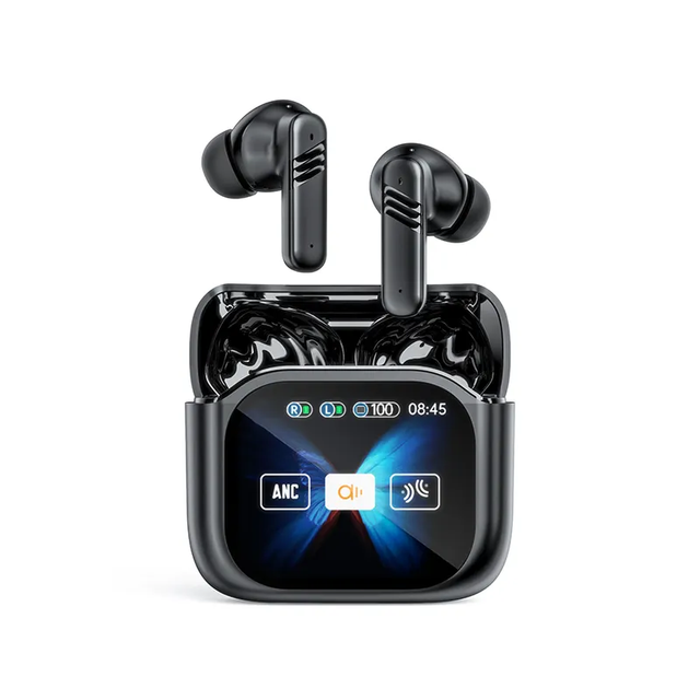 Wireless Earbuds Real-Time 144-Language Translation LCD Touchscreen Hybrid ANC ENC Noise Cancellation