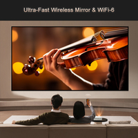 Projecteur LED DLP 4K Jenovox M5000 Mini avec batterie intégrée, Android 13, 1000 lumens ANSI, correction automatique de la distorsion trapézoïdale pour une utilisation en extérieur