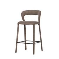 Chaise de bar entièrement rembourrée, nouveau design, vente en gros d'usine, avec repose-pieds en métal pour la maison, l'hôtel, le café
