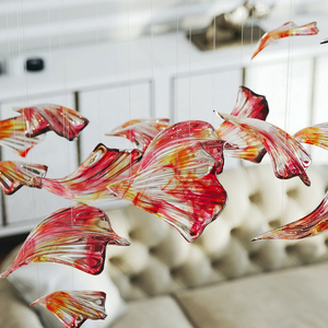 LW110017 Glass Carp Tail Shape Nordic Ceiling Lighting Design American Design Pendant Light <strong>Chandelier</strong> For Hotel
