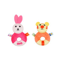 Jouet pour bébé hochet animal en peluche imprimé bon marché en coton PP