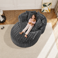 Fauteuil pouf géant douillet et moelleux avec coussins décoratifs pour appartement