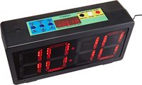 Chronomètre LED MACGREGOR avec affichage 4 pouces, batterie rechargeable, alerte sonore, entraînement, plastique noir