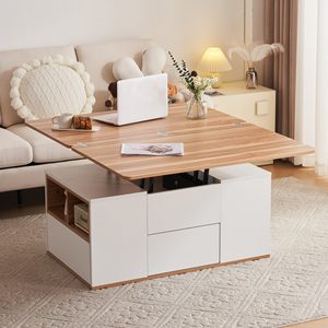 Cross-border minimalist multi-functional height-adjustable coffee <b>table</b> and dining <b>table</b> combined for <b>small</b> apartments and - Product Image 1