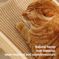 Griffoir vertical en bois massif de pin et sisal en forme de L – Jouet pour chat résistant à l'usure, sans éclats, anti-rayures, au design épuré