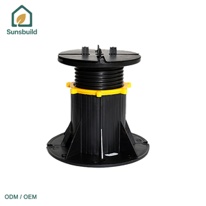Système de piédestal de dalle de pavage réglable en plastique Sunsbuild pour l'hôtellerie et l'industrie - Installation de revêtement de sol durable et écologique - Product Image 1