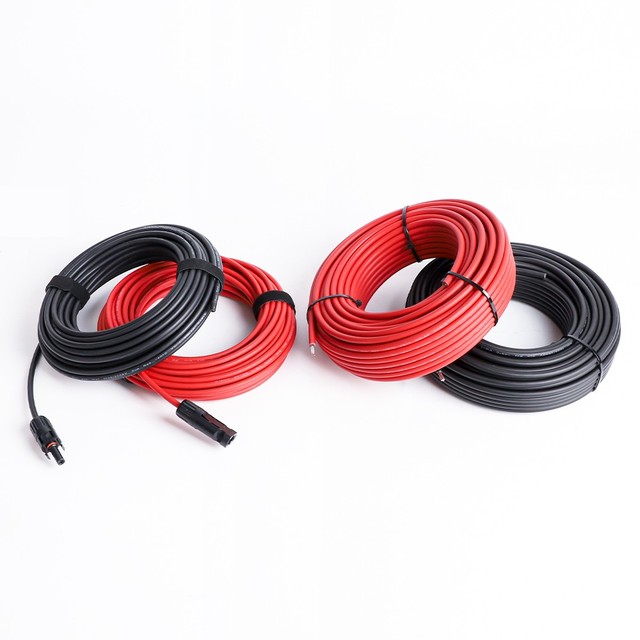 Holy PVMC1000PPO 1 Pair Black Red 4mm 12AWG Low Voltage Solar Panel Extension Cable XLPE Insulation Copper Solar PV