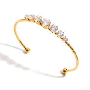Dainty 18K สร้อยข้อมือสแตนเลสชุบทองสร้อยข้อมือ zircon สร้อยข้อมือแฟชั่น - Product Image 6