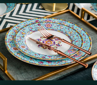 Ensemble de bols en céramique émaillée de luxe, bols en porcelaine de Jingdezhen, compatibles micro-ondes, personnalisables, cadeau haut de gamme, vente en gros