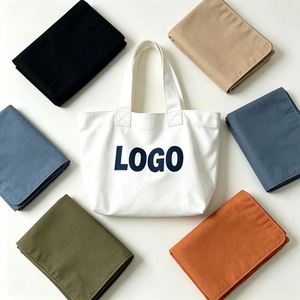 Multi-Color <b>Canvas</b> Tote Bag Custom Logo Letter Print Reusable Grocery <b>Handbag</b> with Inner Pocket - Product Image 3