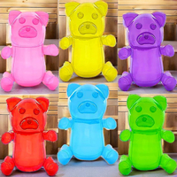 Ours Gonflable en PVC de 24 Pouces, Jouet Unisexe, Modèle Animal pour Enfants, Lot de 6 Ours Gonflable sur le Thème des Bonbons, Couleurs Vibrantes