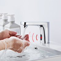Fournitures d'usine Capteur de mouvement sans contact Robinets de lavabo de salle de bain intelligents Robinets de bassin d'eau froide simples