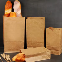 Sac en papier kraft à fond carré en gros pour aliments, barbecue, pain, bonbons, emballage cadeau